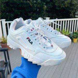 Chunky White Fila Sneakers